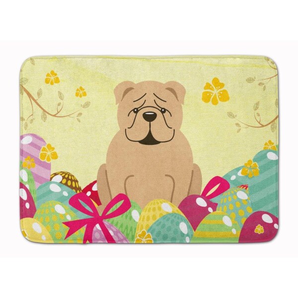 Carolines Treasures Easter Eggs English Bulldog Fawn Machine Washable Memory Foam Mat BB6124RUG - main